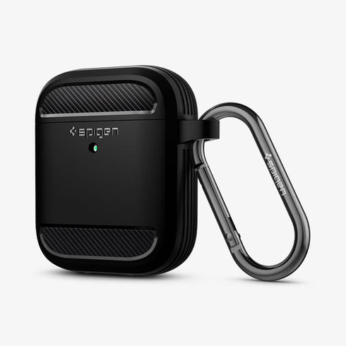 ACS05482 - Apple AirPods Pro 2 Case Rugged Armor in matte black showing the front